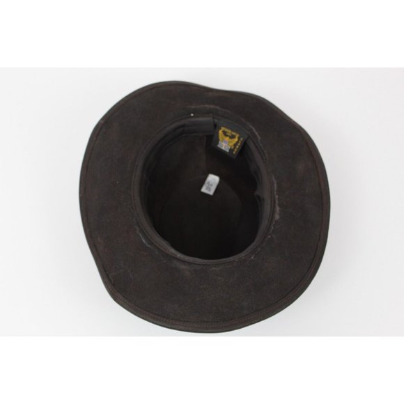 COPY - Henschel Hat Co USA H1H Brown Leather Cowboy Western Outback Mens XL - Picture 5 of 7